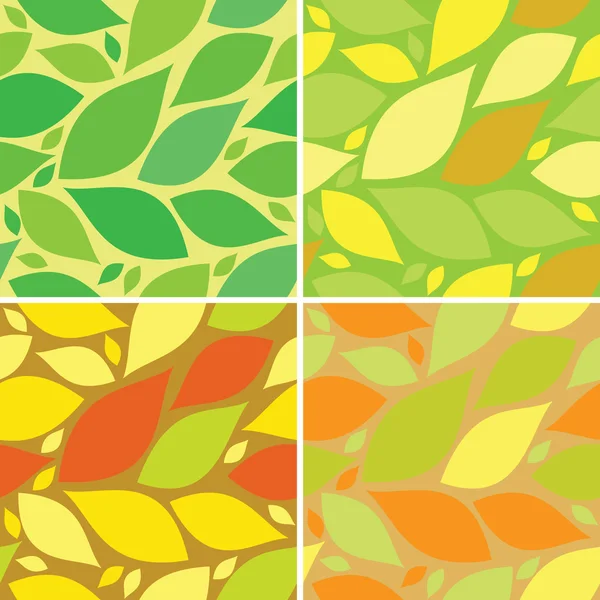 Seamless pattern with leafs, autumn and summer background — Stock Vector