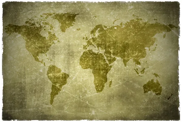 Aged vintage world map texture and background — Stock Photo, Image