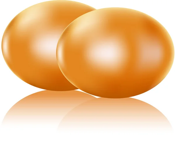 2 イースターのシンボルをベクターに描かれた卵を白で隔離され、 — ストックベクタ