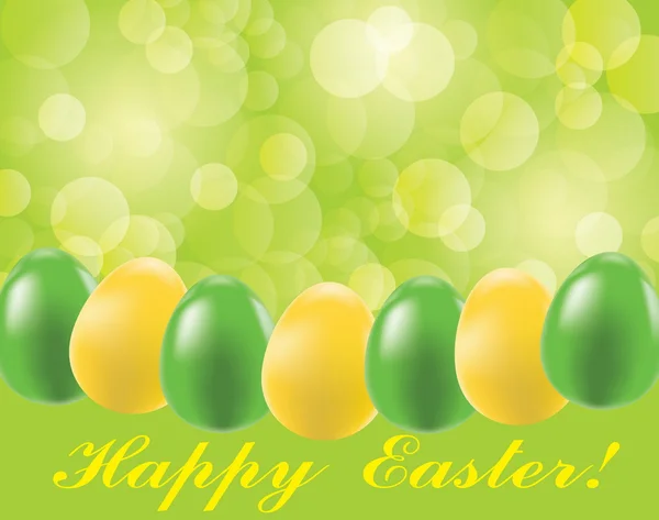 Fondo de Pascua con huevos y luz borrosa — Vector de stock