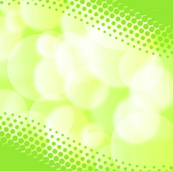 Zelené jarní pozadí s rozmazaným světlem — Stockový vektor