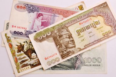 Cambodia banknotes clipart