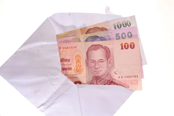 Thai Banknotes in an envelope — Stock Photo, Image