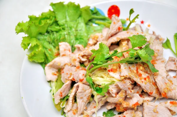Spicy pork salad , Thai style food — Stock Photo, Image