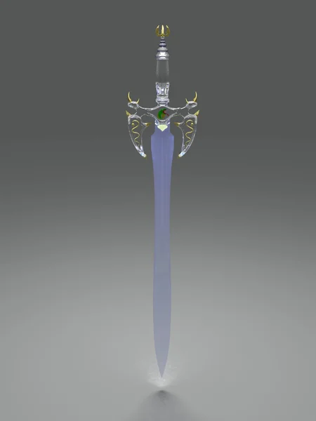 Antica spada di cristallo alla luce offuscata Fotografia Stock