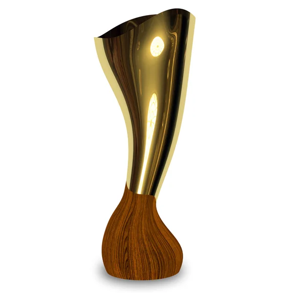 Taça de troféu futurista renderizada no fundo branco — Fotografia de Stock