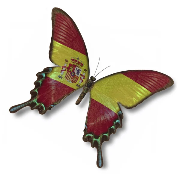 stock image Spanish flag on butterfly