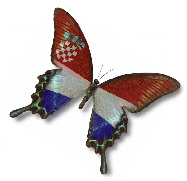 Croatia flag on butterfly — Stock Photo, Image