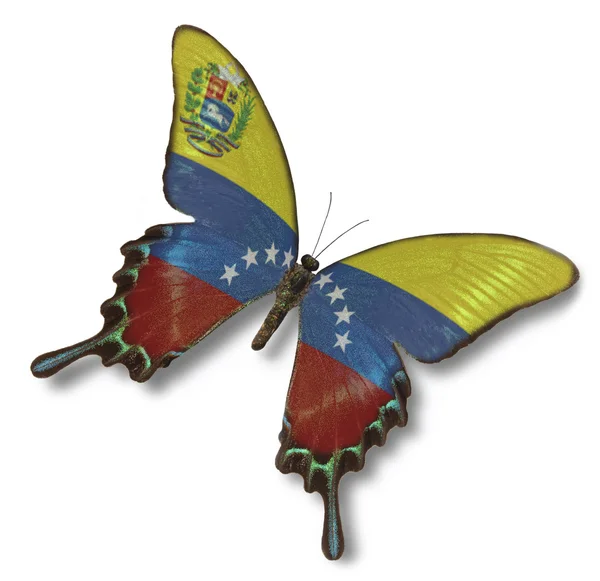 Venezuela flag on butterfly — Stock Photo, Image