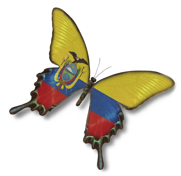 Флаг Эквадора на бабочке — стоковое фото