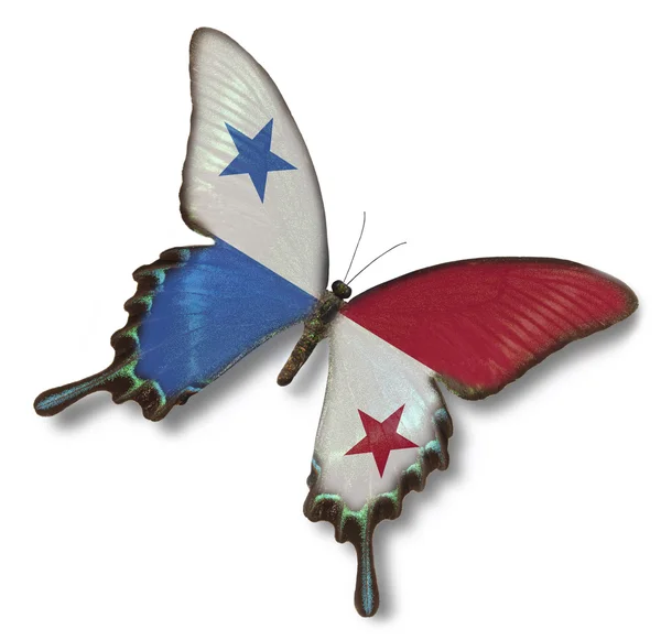 Panama flagg på butterfly — Stockfoto
