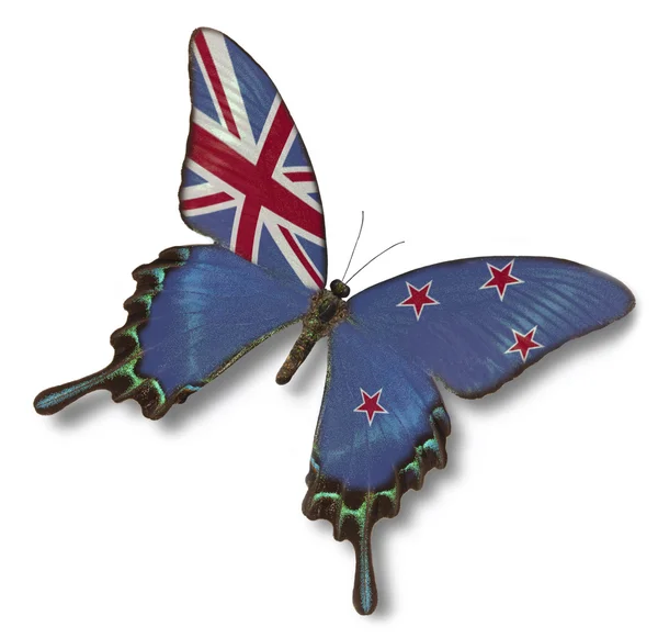 New Zealand flag on butterfly — Stock Photo, Image