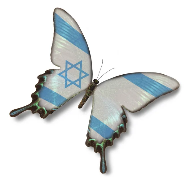 Israel flag on butterfly — Stock Photo, Image