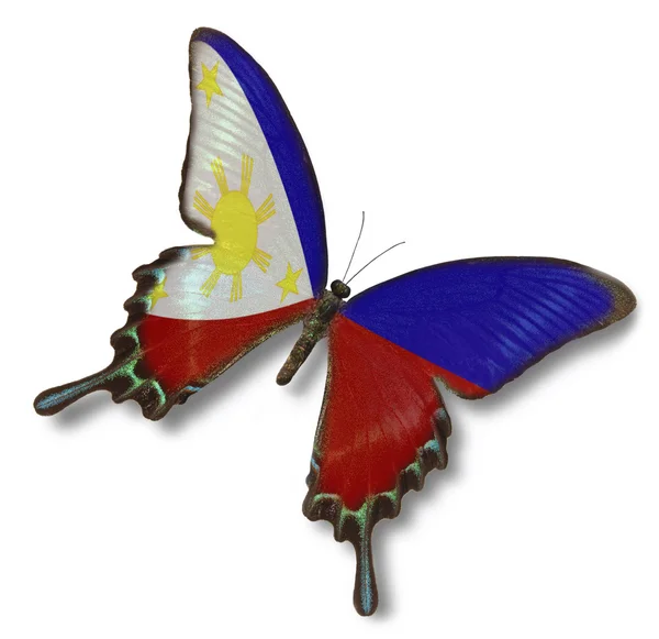Bandera de Filipinas sobre mariposa —  Fotos de Stock