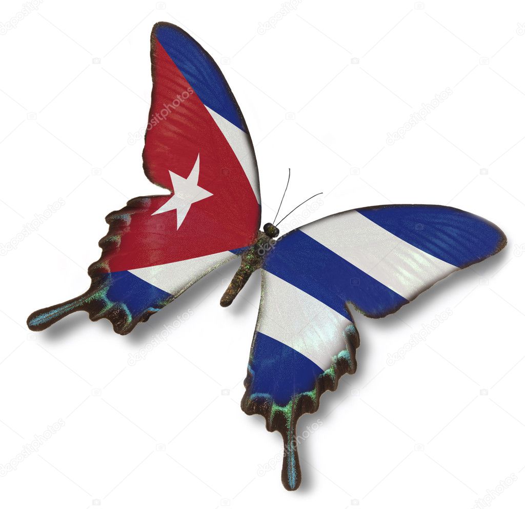 Cuba flag on butterfly