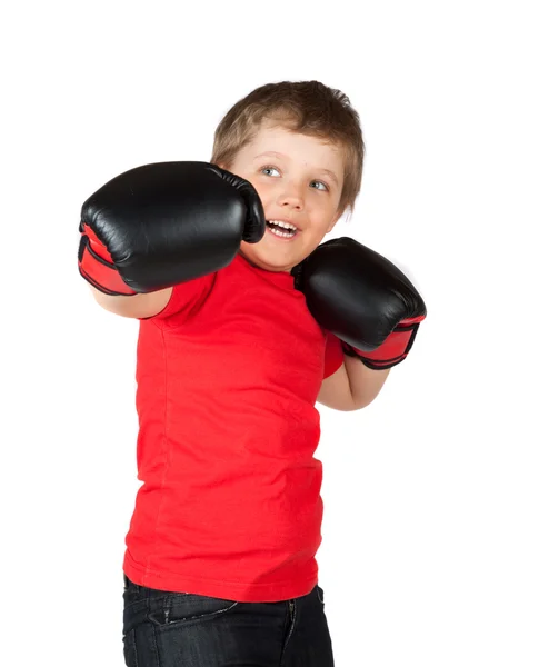 stock image The boy in boxing gloves