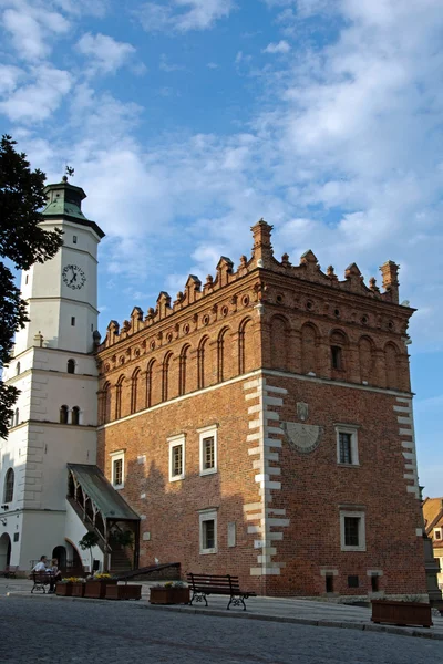 A Sandomierzben levő városháza — Stock Fotó