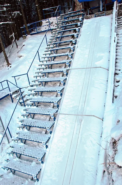 滑雪跳跃楼梯的照片 — 图库照片