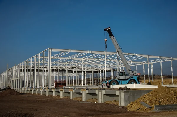 Site in opbouw van moderne magazijn — Stockfoto