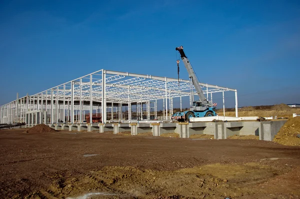 Site de construction de l'entrepôt moderne — Photo