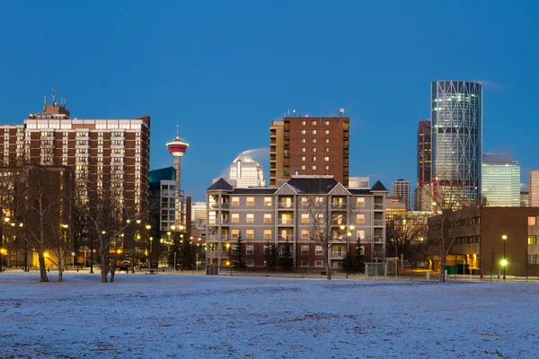 Calgary Downtown ao nascer do sol, Alberta, Canadá — Fotografia de Stock