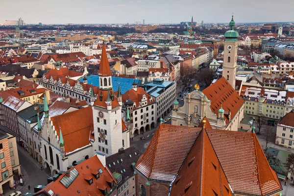 Münih şehir merkezinin havadan görünümü — Stok fotoğraf