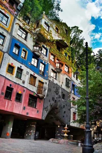 stock image The view of Hundertwasser house