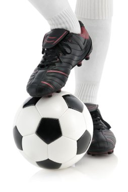 Football player's foot on the ball clipart