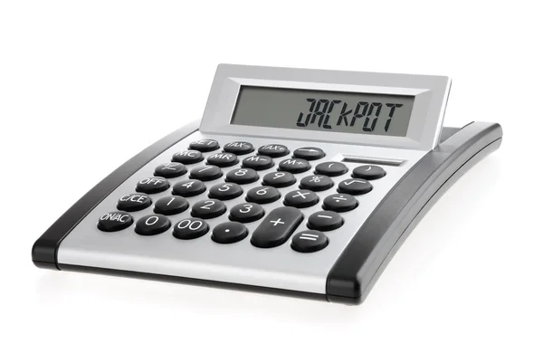 Calculadora exibindo a palavra "JACKPOT " — Fotografia de Stock