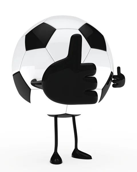 Voetbal figuur grote duim — Stockfoto