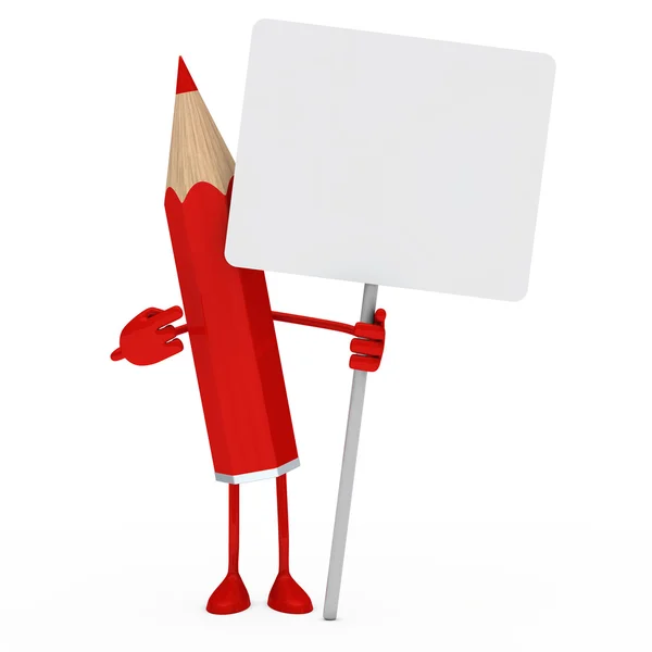 Red pencil billboard — Stock Photo, Image