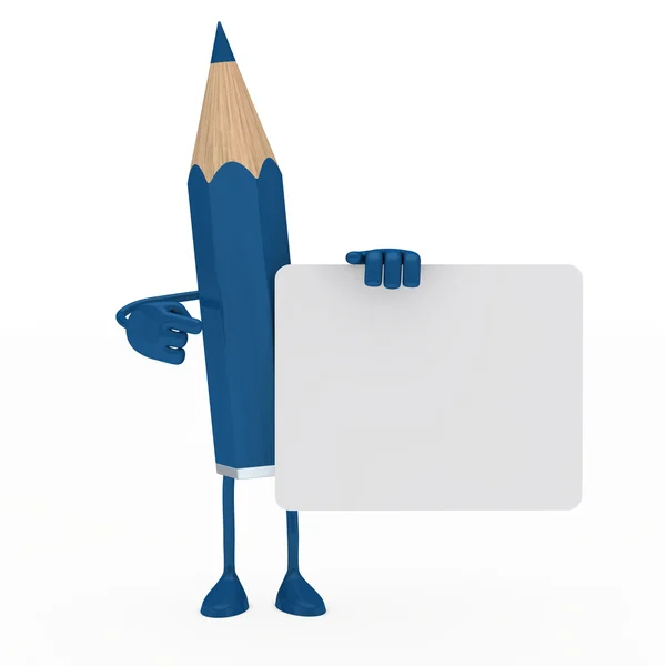 Werbetafel mit blauem Bleistift — Stockfoto