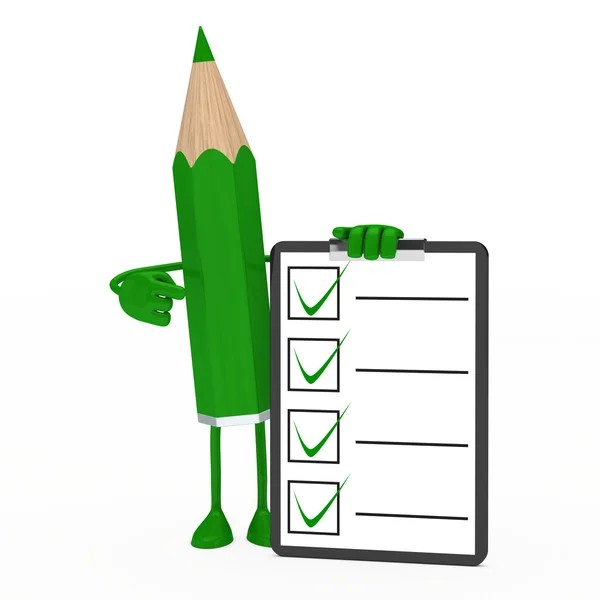 Pencil figure checklist — Stock Photo, Image
