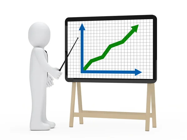 Üzletember jelzőtábla grafikon — Stock Fotó