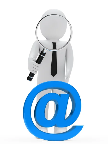 Biznesmen lupy e-mail — Zdjęcie stockowe