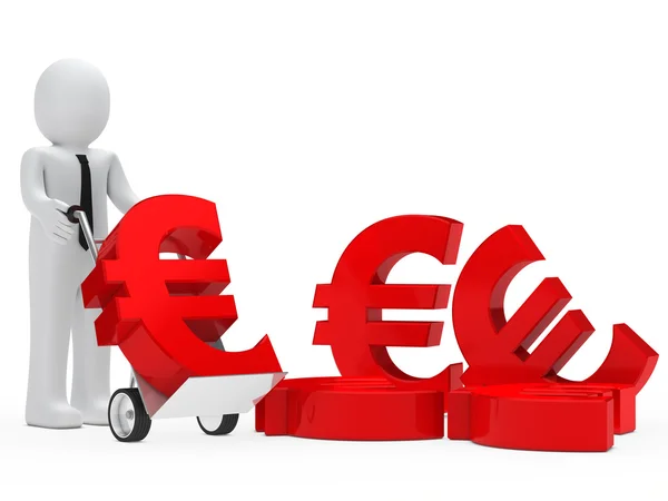 Symbol měny euro podnikatel — Stock fotografie