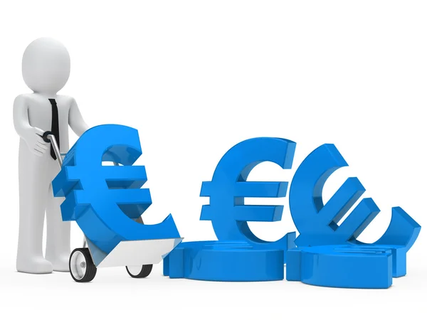 Symbol měny euro podnikatel — Stock fotografie