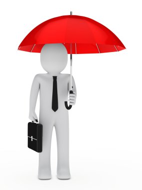 Businessman umbrella clipart