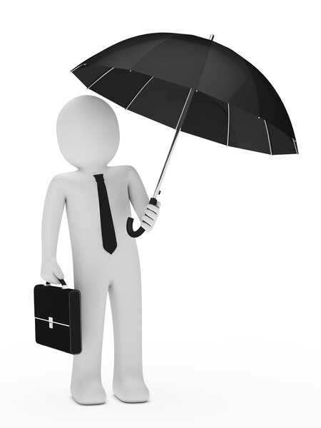 Businessman black umbrella