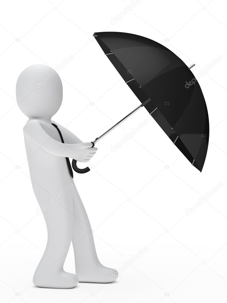 Businessman hold umbrella