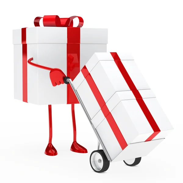 Dárková krabice červenou stužku — Stock fotografie