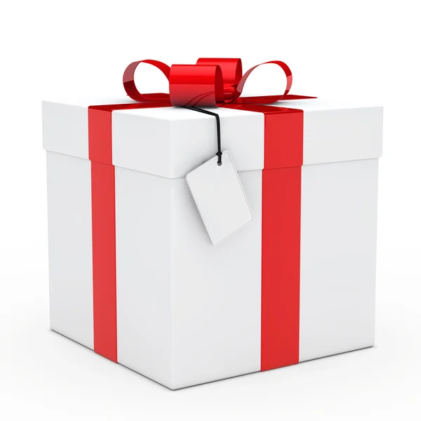 Caja de regalo cinta roja —  Fotos de Stock