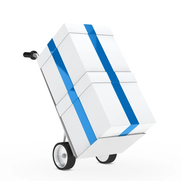 Dárková krabice ruční vozíky — Stock fotografie