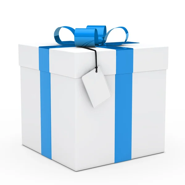 Caixa de presente fita azul — Fotografia de Stock