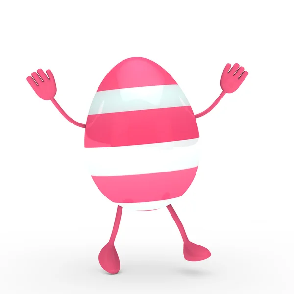 Pink egg go and wave — Stock Photo, Image
