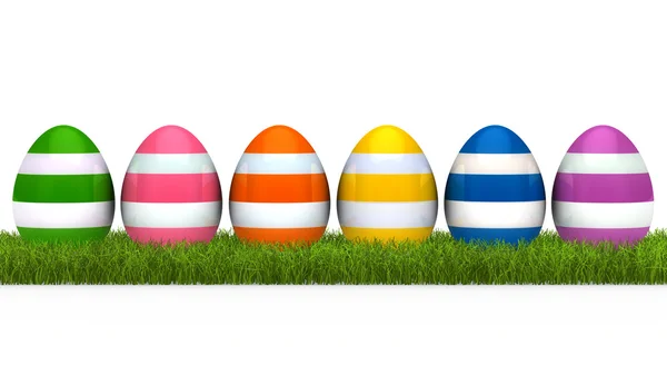 Huevos coloridos hierba — Foto de Stock