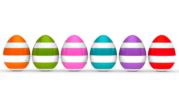 Huevos coloridos en tierra — Foto de Stock