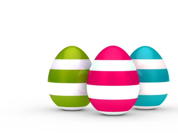 Drei bunte Eier — Stockfoto