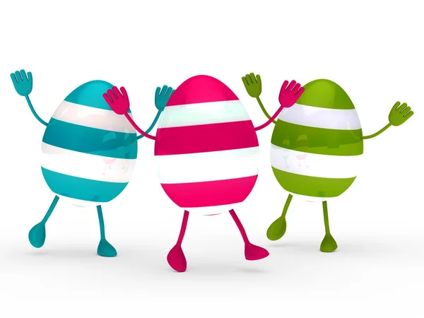 Colorful eggs wave jump — Stock Photo, Image