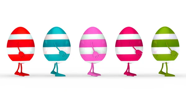 Colorful estern eggs go — Stock Photo, Image
